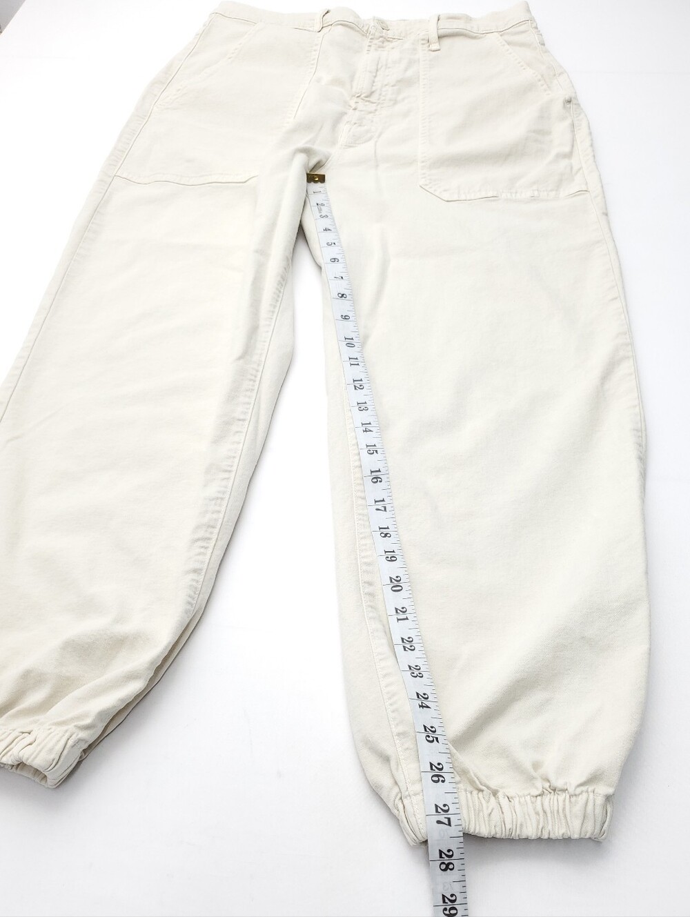 MOTHER Cream High-Rise Ankle Cropped Jeans - Picture 4 of 14